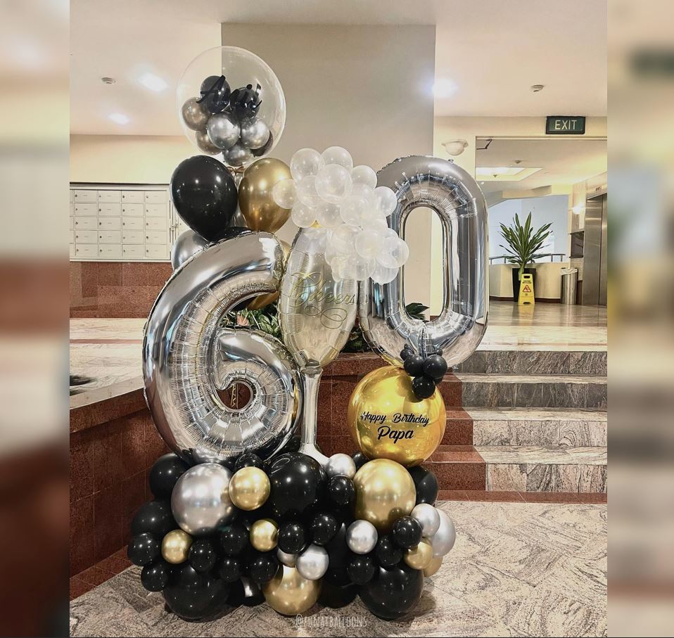 Papa's 60th Happy Birthday Balloon Bouquet
