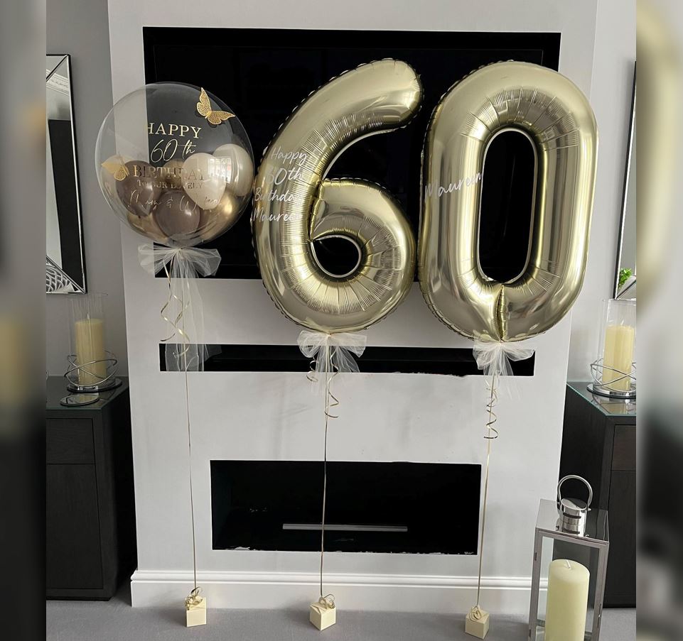 60th Birthday Bubble Balloon Bouquet