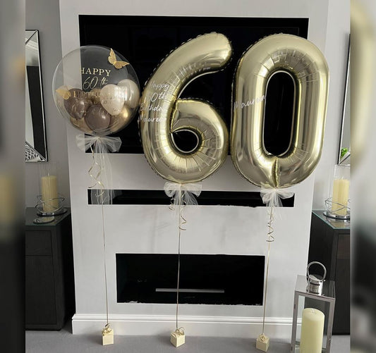 60th Birthday Bubble Balloon Bouquet