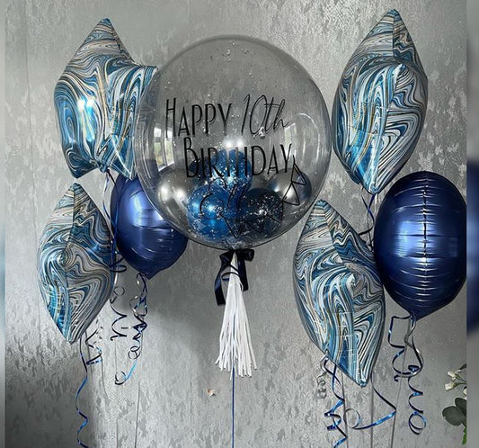 60th HBD Superagate Bubble Balloon Bouquet