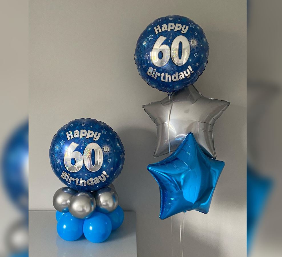 60th Birthday Star Cluster Balloon Bouquet