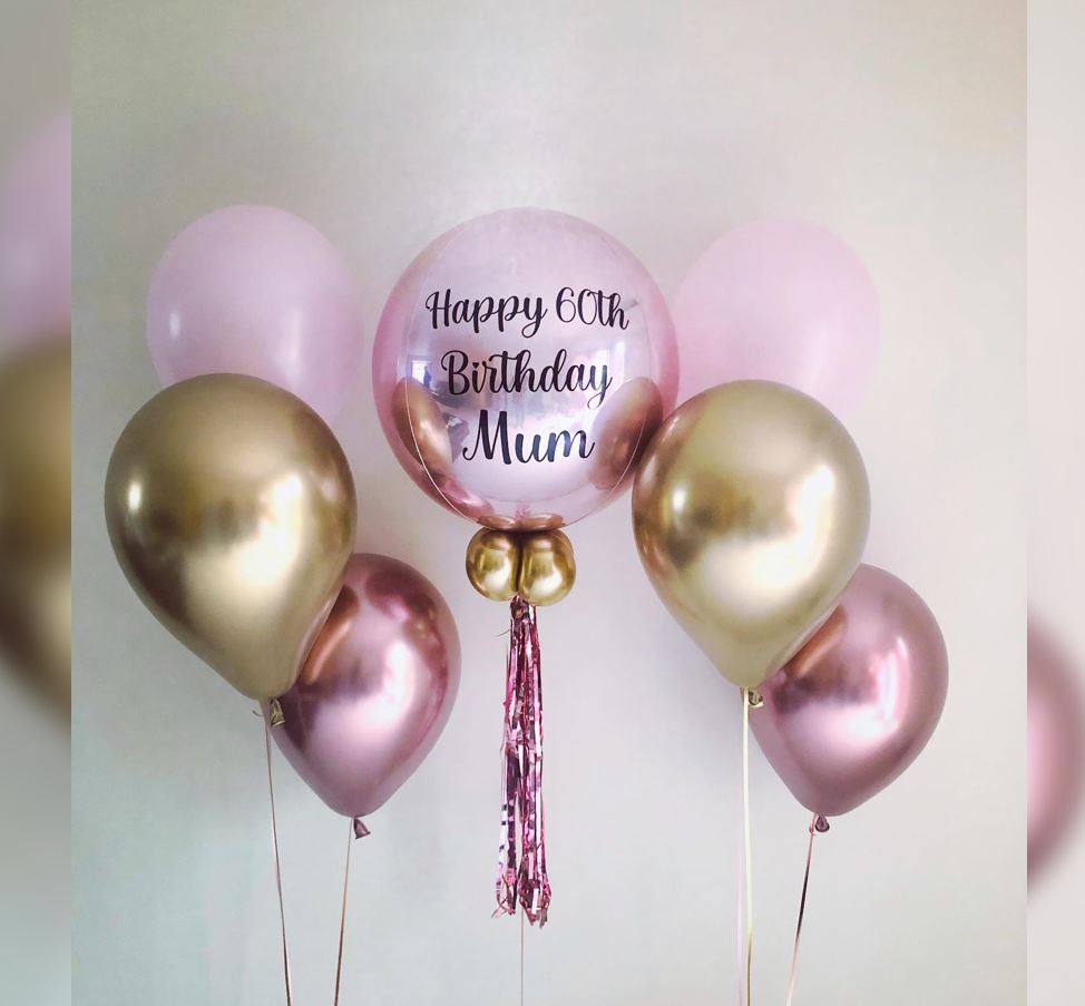 Mom's 60th Birthday Chrome Balloon Bouquet