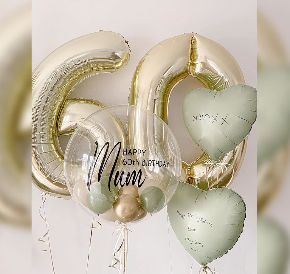60th Mom Birthday Bubble Balloon Bouquet