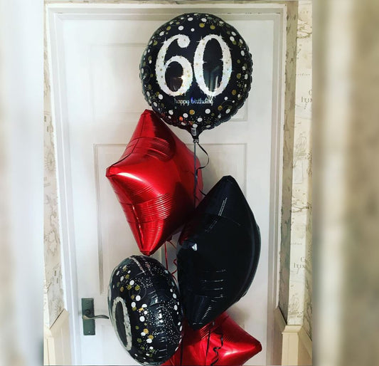 60th HBD Star Balloon Bouquet