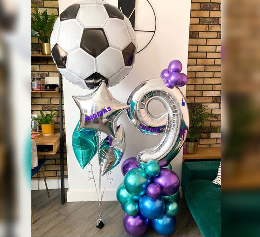 9th Birthday Star Football Balloon Bouquet