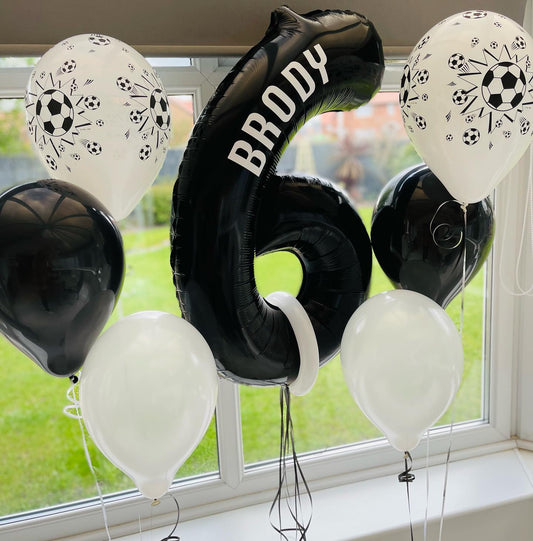 6th Birthday Football Latex Balloon Bouquet