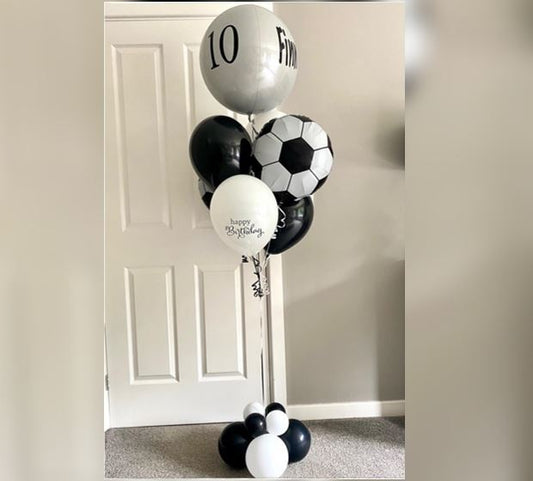 10th Birthday Football Latex Foil Balloon Bouquet