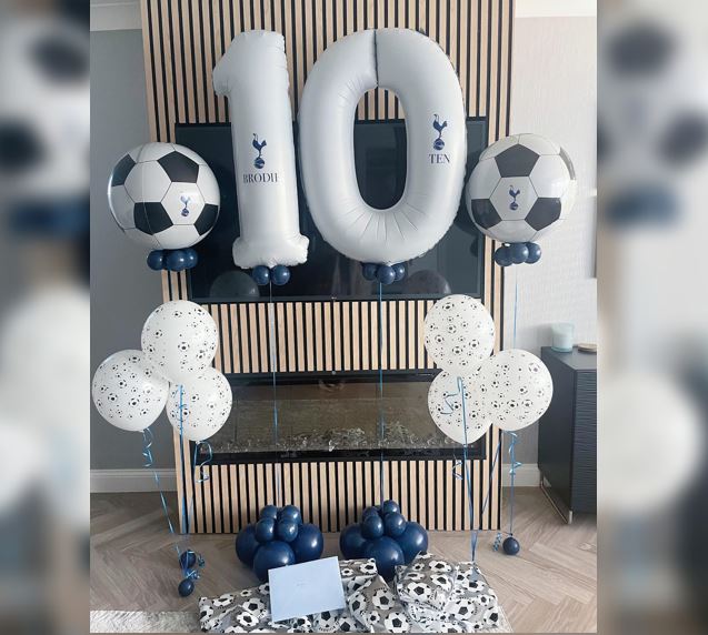 Happy 10th Birthday Football Balloon Bouquet