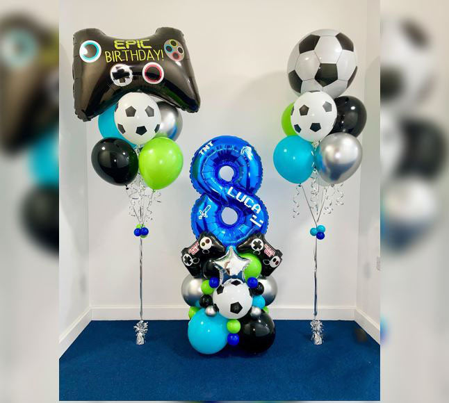 8th Birthday Sports Theme Balloon Bouquet