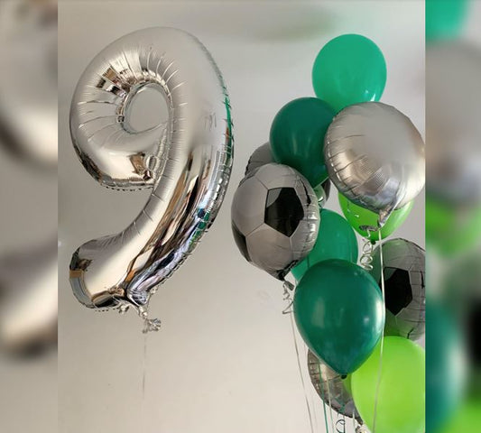 9th Birthday Helium Balloon Bunch