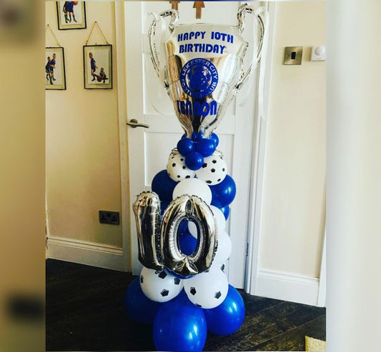 10th Birthday Silver Trophy Balloon Bouquet