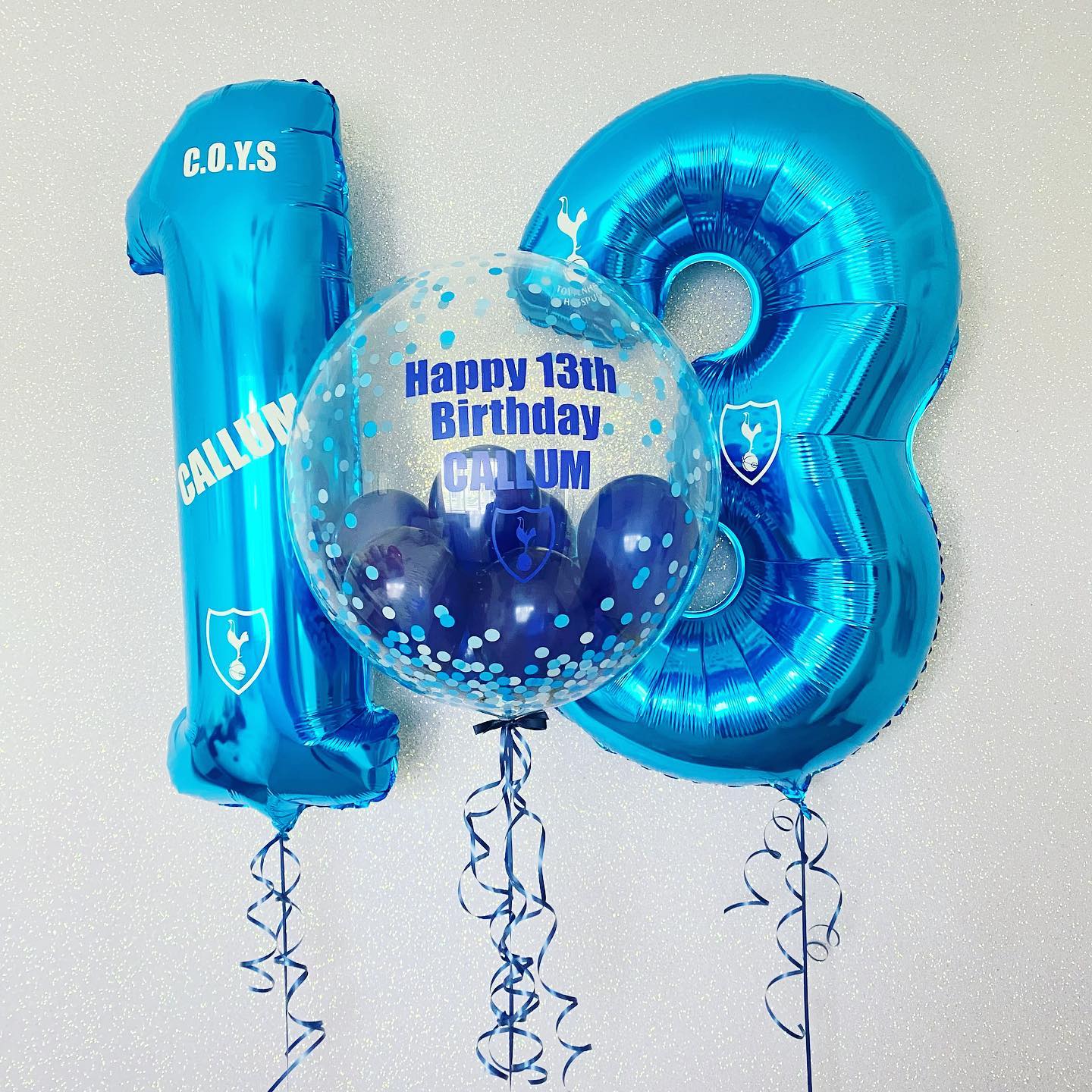 13th Birthday Personalised Bubble Balloon Bouquet