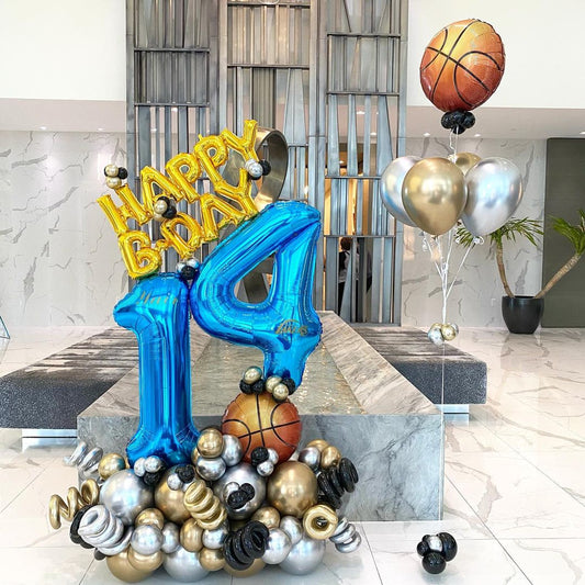 14th Birthday Basketball Balloon Bouquet