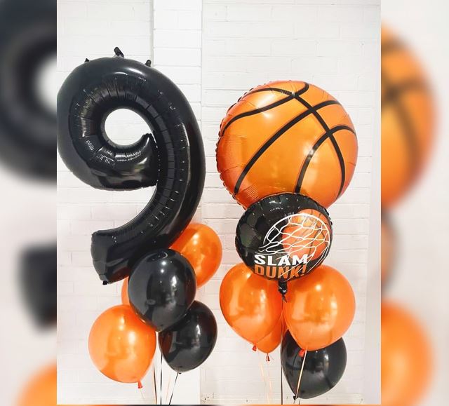 9th Birthday Basketball Balloon Bouquet