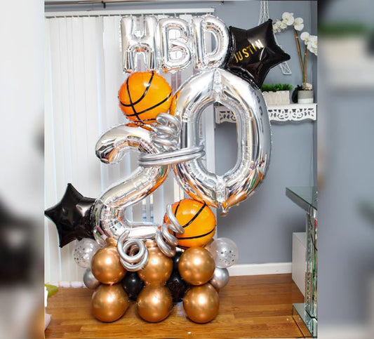 20th Birthday Sports Balloon Bouquet