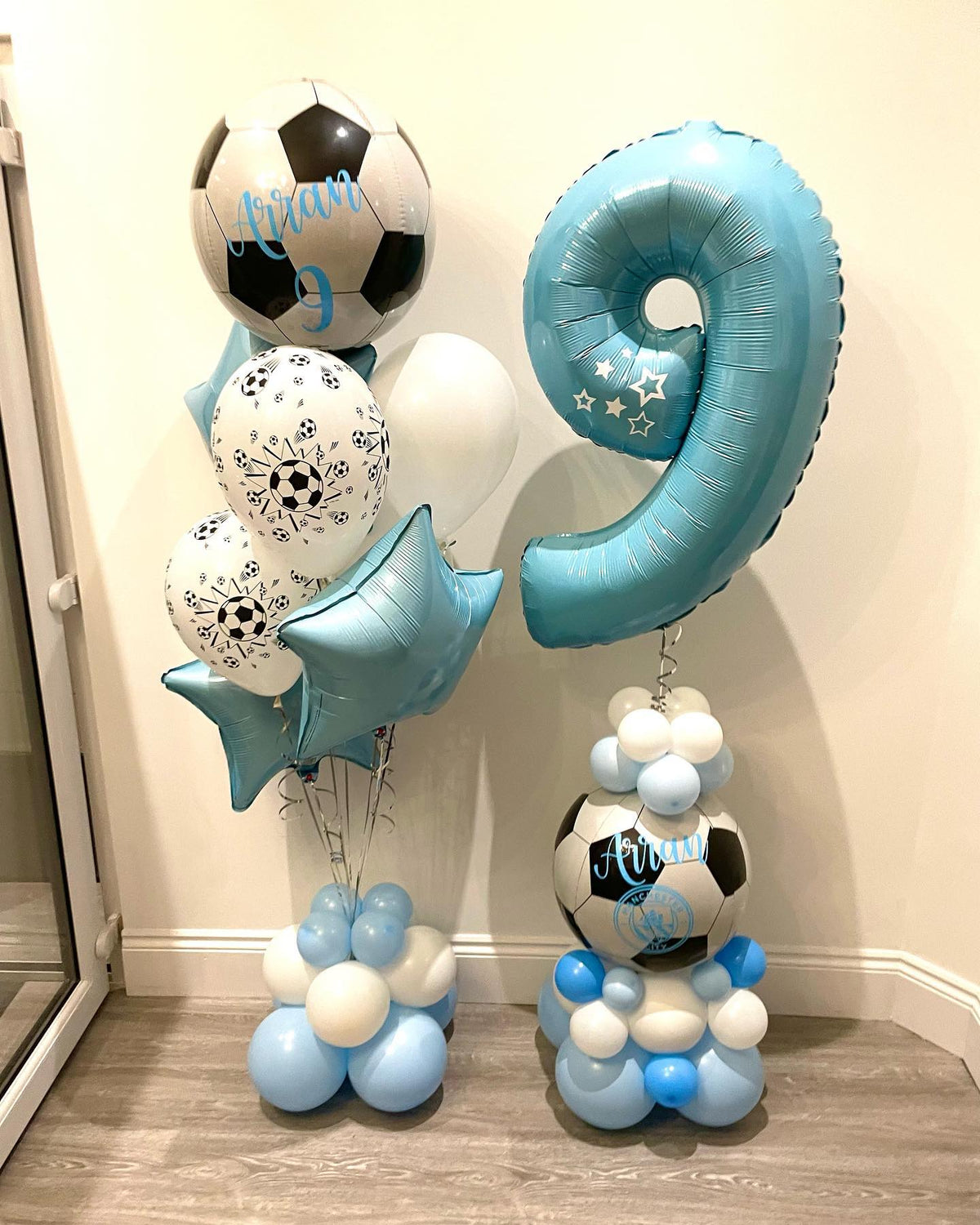 Football Theme 9th Birthday Balloon Bouquet
