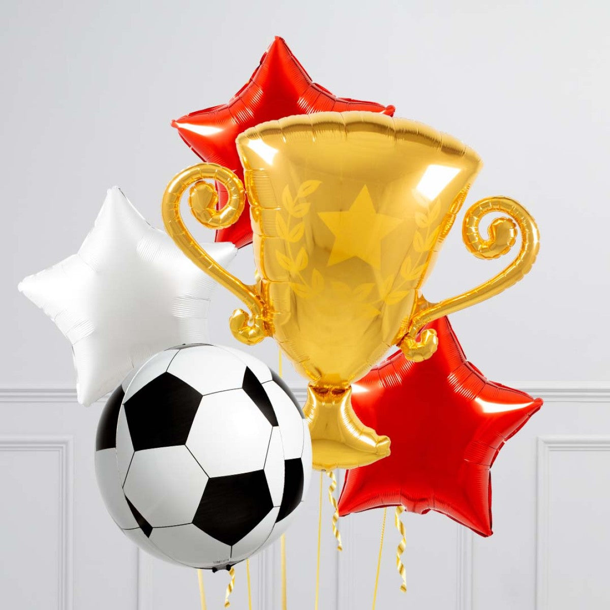 Gold Trophy Football Theme Balloon Bouquet