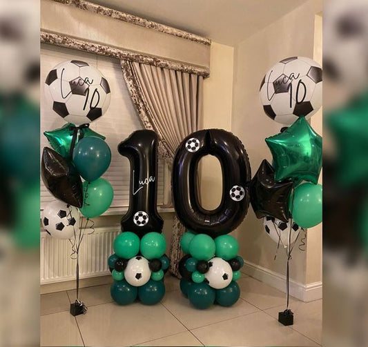10th Birthday Football Theme Balloon Bouquet