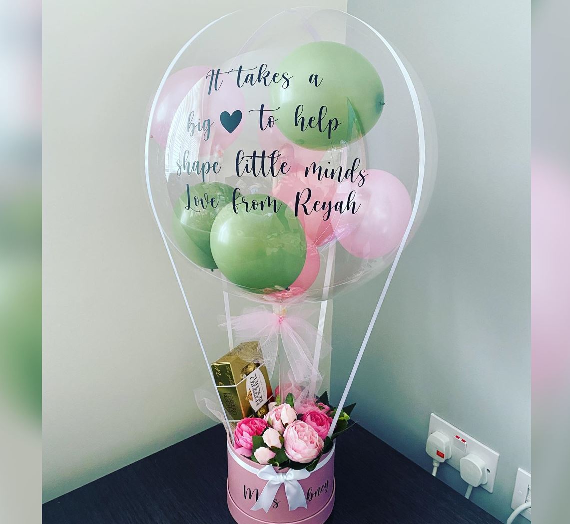 Personalized Basket Balloon Bouquet