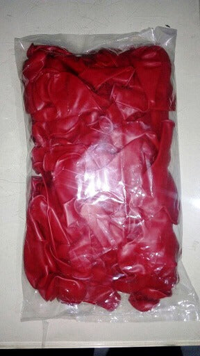 Party Balloon 12" Red Metallic Heart Latex Balloon