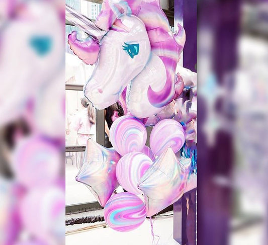 Magical Unicorn Theme Chrome Balloon Bouquet