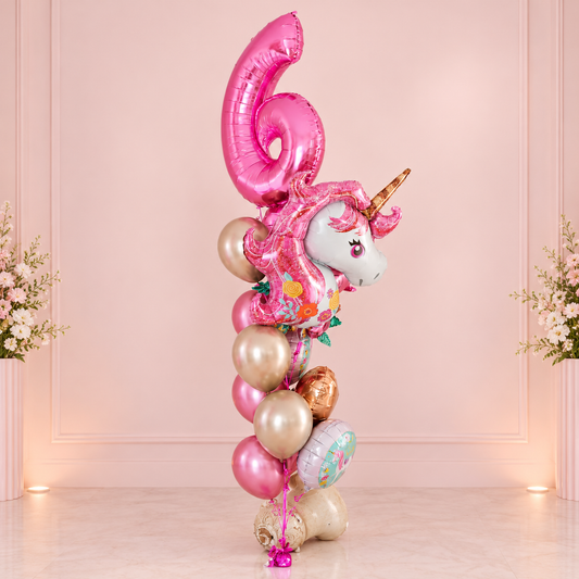 6th Birthday Unicon Balloons Bouquet
