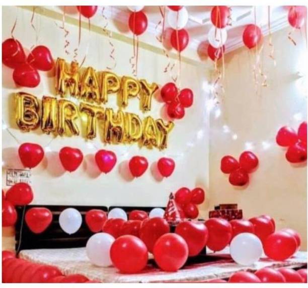 Happy Birthday  with Valentine Balloon Decoration