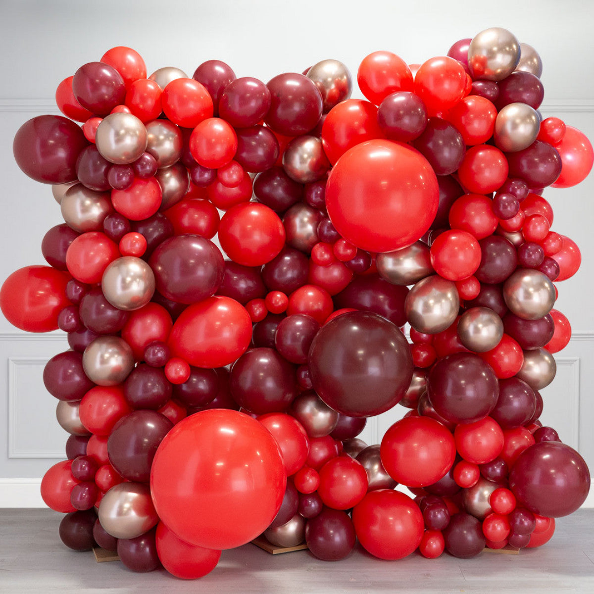 Burgundy Foils Ready-Made 2.5M Balloon Wall