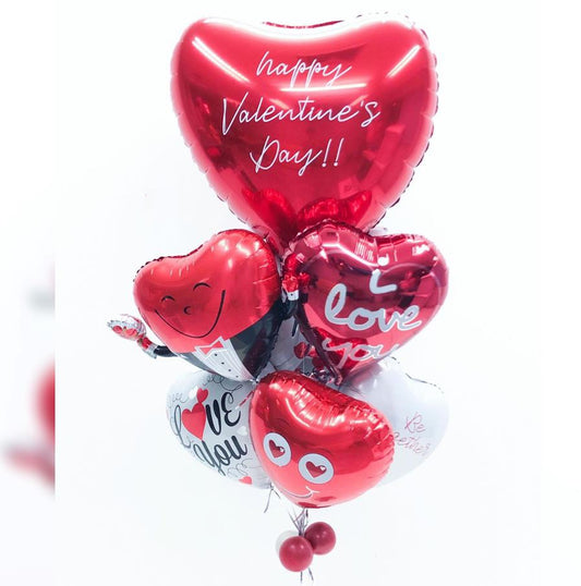 Happy Valentine Love Heart Balloon Bouquet