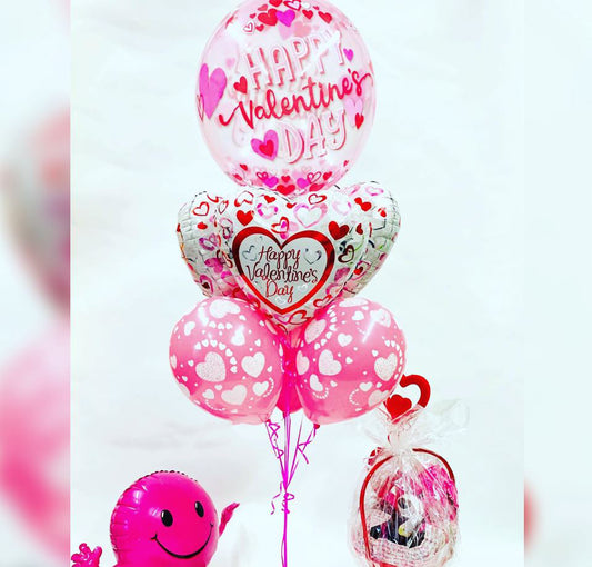 Happy Valentine Day Bubble Balloon Bouquet