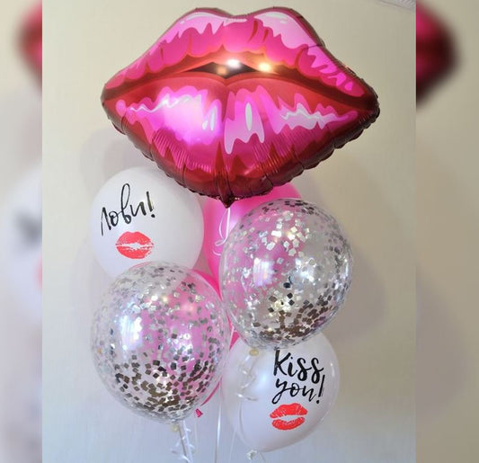 Valentine Day Lips Balloon Bouquet