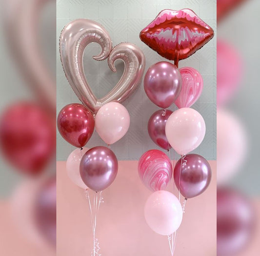 Hollow Hearts And Lip Balloon Bouquet
