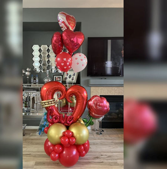 Valentine Hollow Heart Balloon Bouquet