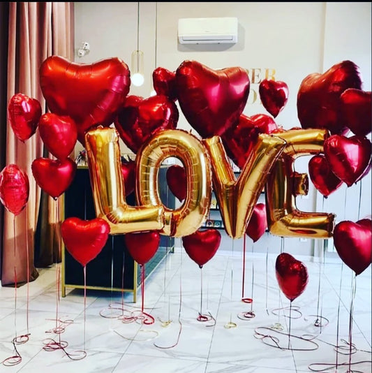 Love Gold Letter Balloon Bouquet