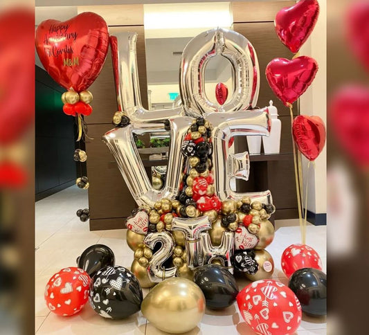 Valentine Love Cluster Balloon Bouquet