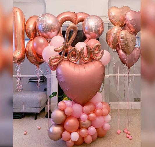 Valentine Theme love Linky Heart Balloon Bouquet