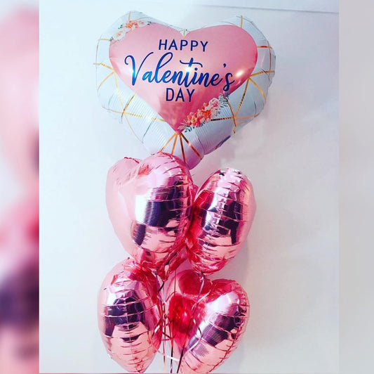 I Love You Rose Gold Heart Balloon Bouquet