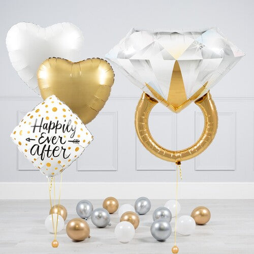 Happy Ever After Wedding Ring Balloon Bouquet