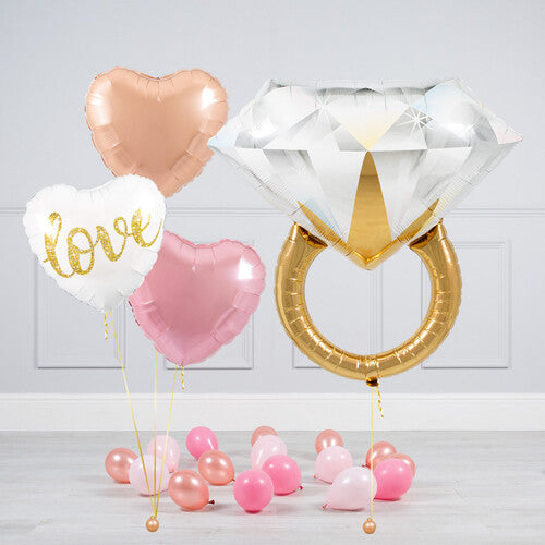 Wedding Ring Pink Theme Balloon Bouquet