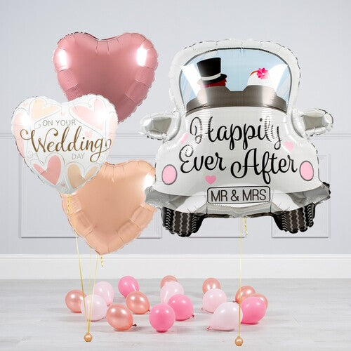 Wedding Car Heart Balloon Bouquet