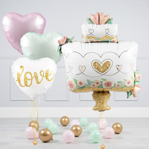 Wedding Heart Cake Balloon Bouquet