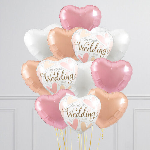 Wedding Theme Pastel Pink Heart Balloon Bouquet