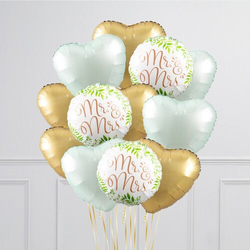 Wedding  Heart Theme Mr & Mrs Balloon Bouquet