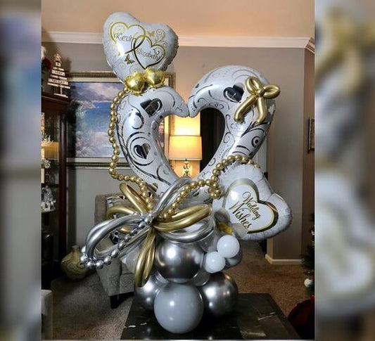 Wedding Interlocking Heart Balloon Bouquet