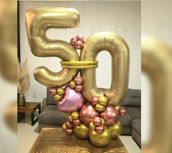 50th Number Wedding Balloon Bouquet
