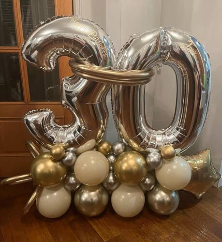 30th Number Wedding Balloon Bouquet