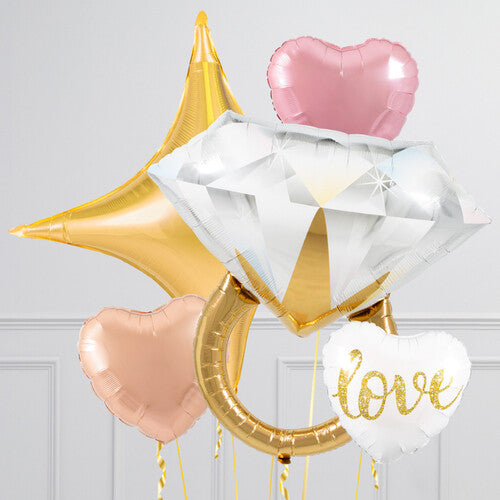 Wedding Ring Heart Balloon Bouquet