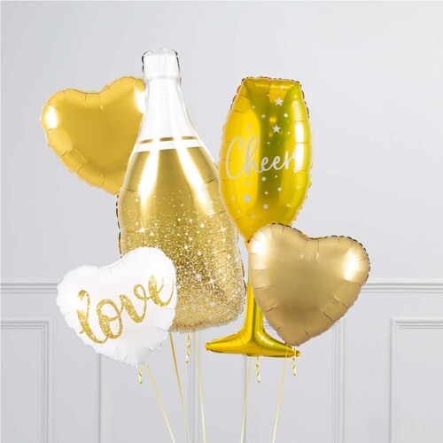 Wedding Champagne Bottle And Glass Balloon Bouquet