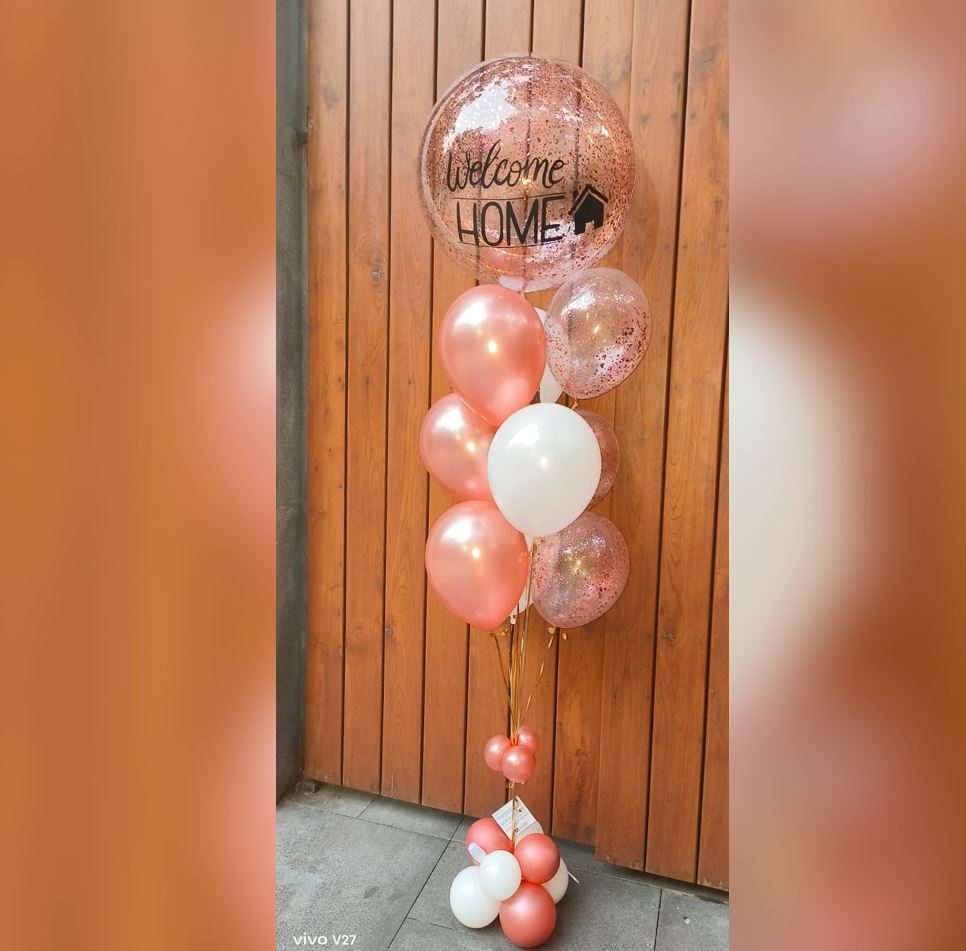Welcome Home Glitter Bubble Balloon Bouquet