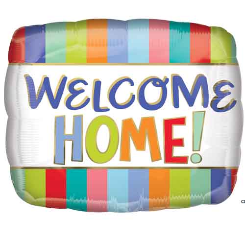 Party Balloon Welcome Home Stripes